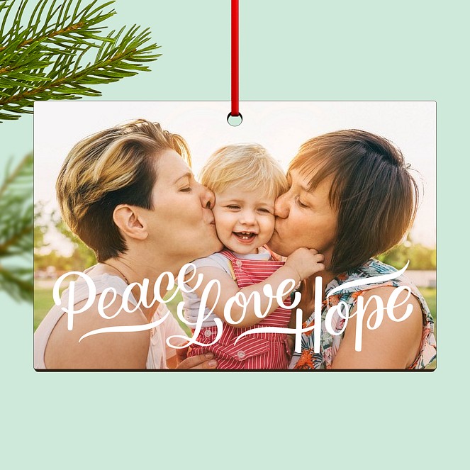Peace Love Hope Custom Ornaments