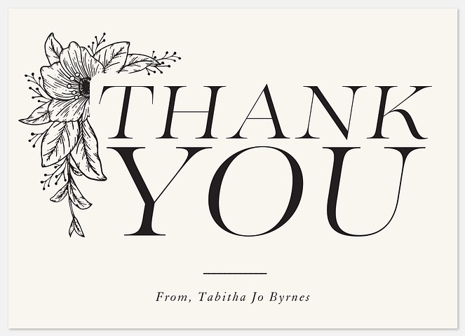 Drawn Blooms Thank You Cards 