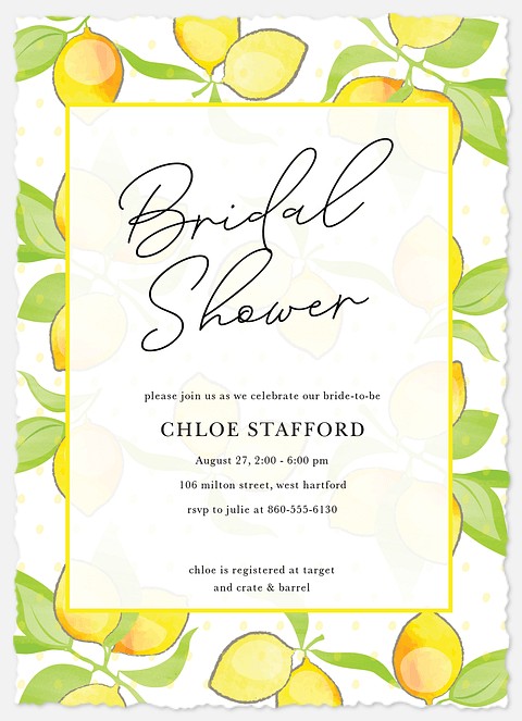 Luscious Lemons Bridal Shower Invitations
