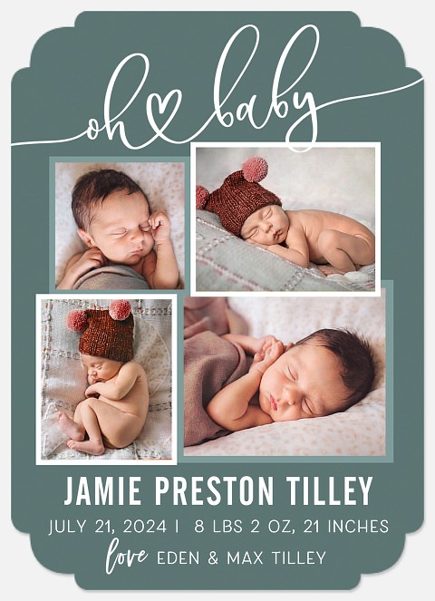 Sweet Collage Baby Birth Announcements