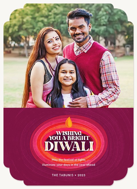 Glowing Rings Diwali Holiday Cards