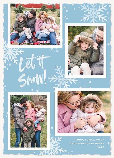Whimsical Flurries Personalized Holiday Cards