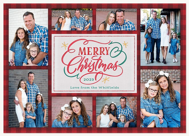 Hand Stitched  Personalized Holiday Cards