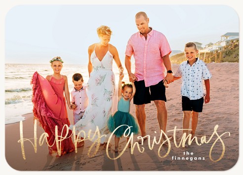 Cheerful Script Christmas Cards