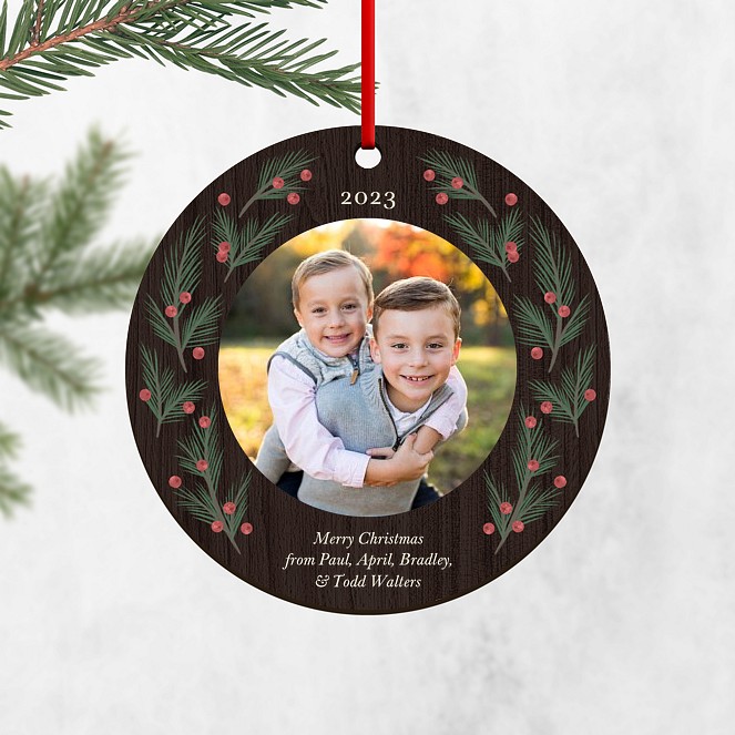 Berry Branches Personalized Ornaments
