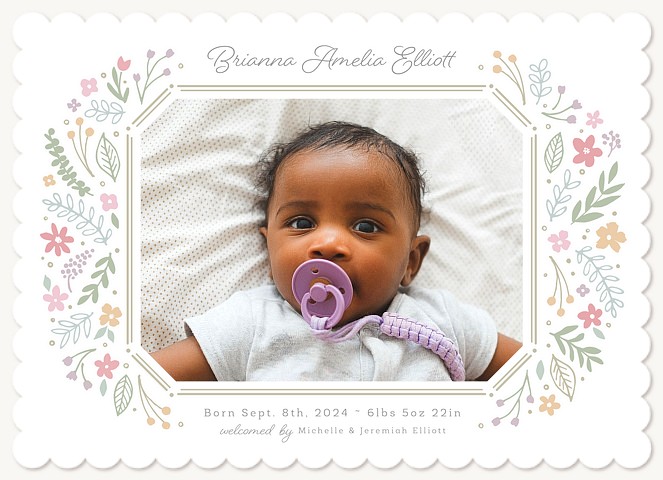 Spring Blooms Baby Announcements