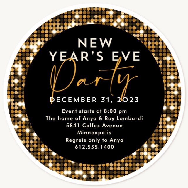 New Year Glam Holiday Party Invitations