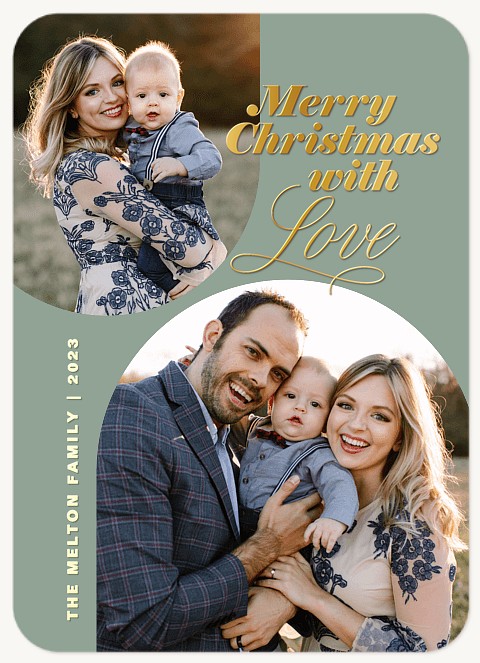 Dual Curves Personalized Holiday Cards