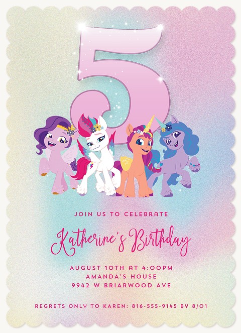 My Little Pony Big Year Girl Birthday Party Invitations