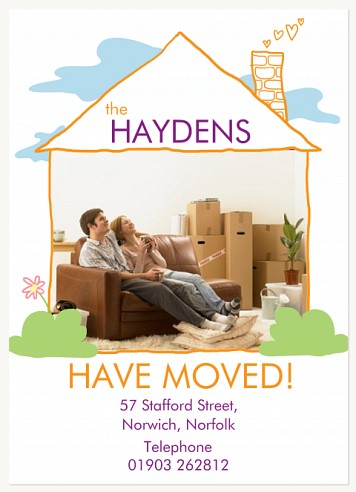 Happy Home We've Moved Announcements