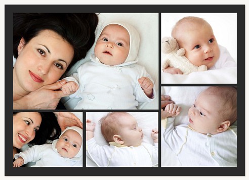 Five Horizontal - Black Frame Personalised Cards