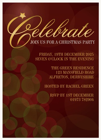 Party Bubbles Holiday Party Invitations