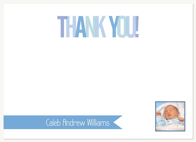Baby Blue Baby Thank You Cards