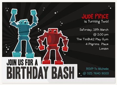 Rock 'Em Kids Birthday Invitations