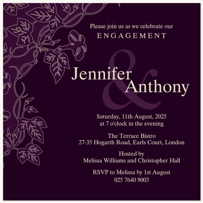 Heliotrope Honeys Engagement Party Invitations