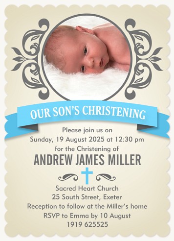 Azure Baptism Christening Invitations | Christening Invites