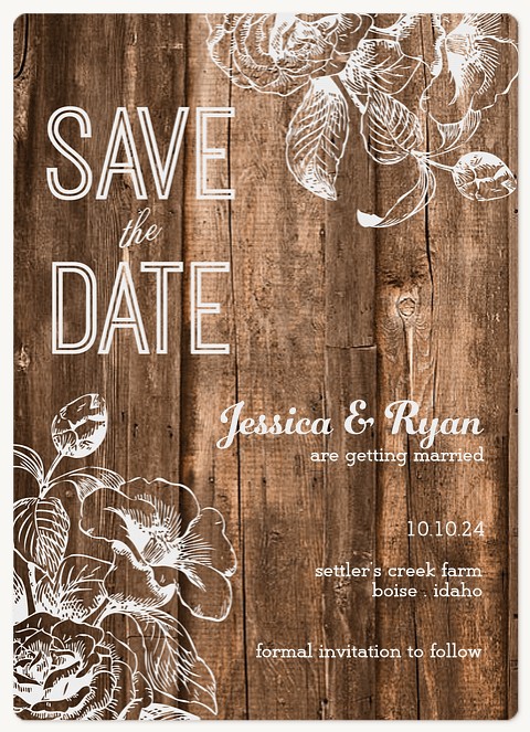 Rustic Floral Save the Date Magnets