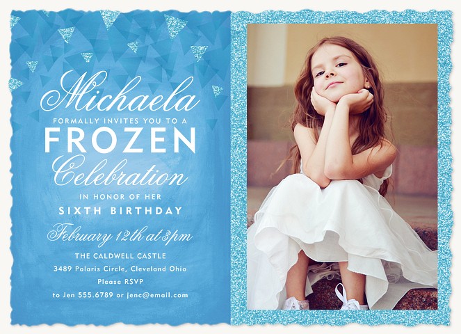 Winter Princess Girl Birthday Party Invitations