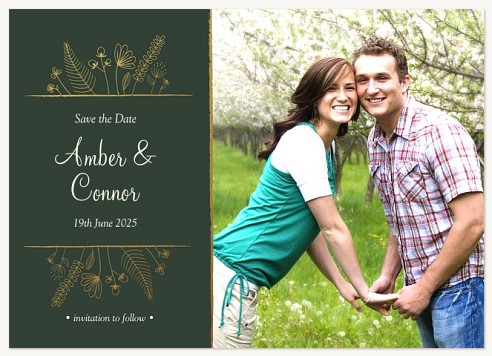 Romantic Foliage Save the Date Cards