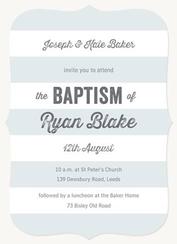 Simple Stripes Christening Invitations | Christening Invites