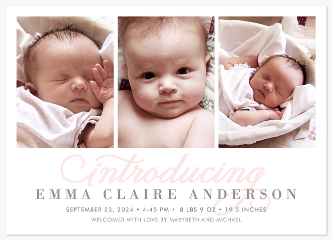 Full of Grace Girl Baby Announcements