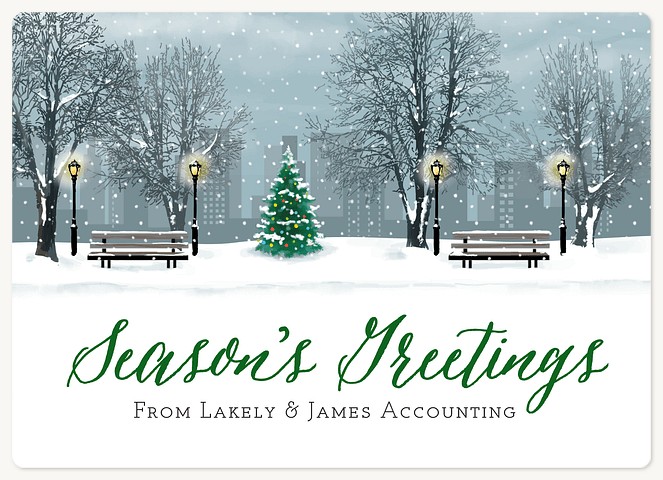 Snowy Scene Holiday & Christmas Magnet Cards