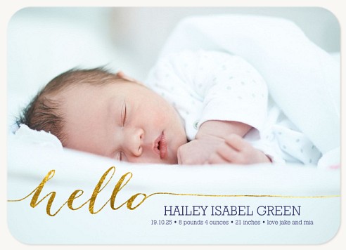 Shimmering Hello Baby Announcements