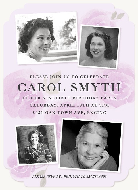 Garden Party Adult Birthday Party Invitations