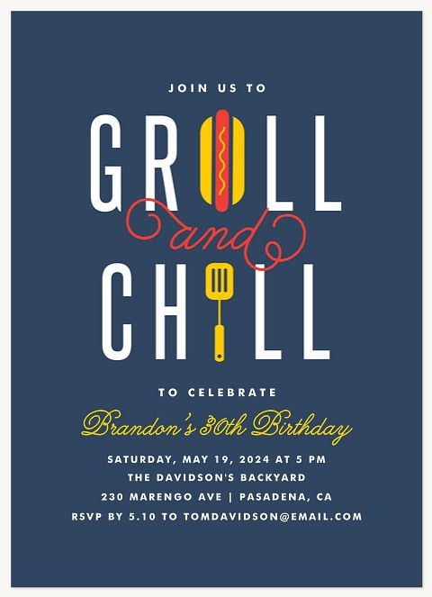 Grill & Chill Summer Party Invitations