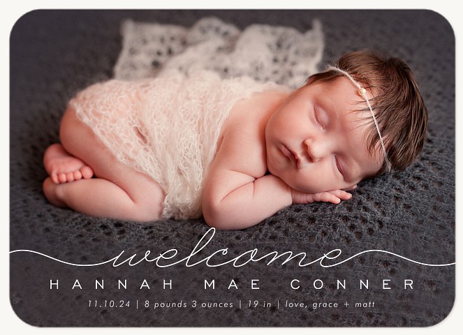 Precious Welcome Girl Baby Announcements