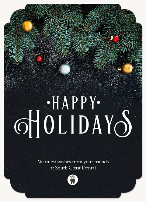 Wintry Evergreen Business Holiday Cards