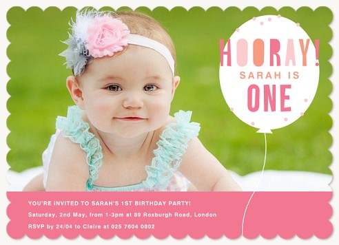 Flying Balloon Kids Birthday Invitations