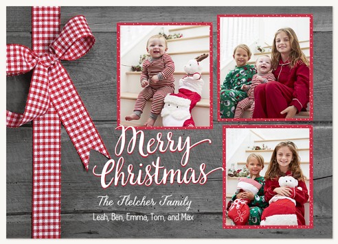 Plaid Bow Christmas Cards