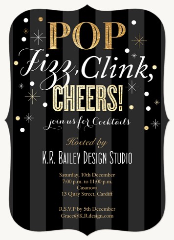 Sparkling Bubbly Holiday Party Invitations
