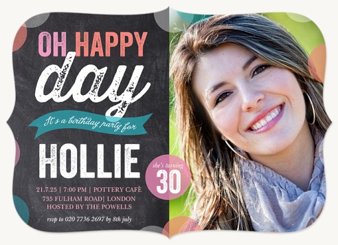 Delightful Chalk Adult Birthday Party Invitations