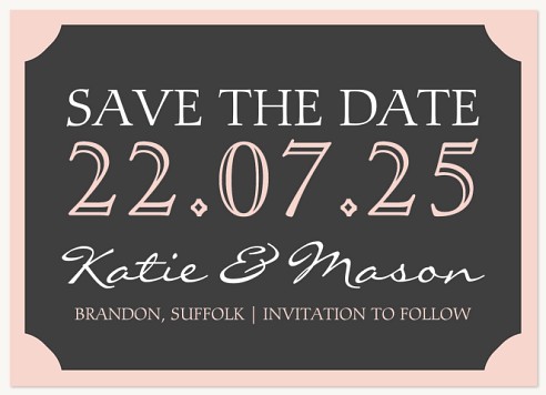 Pinstripe Pink Date Save the Date Cards