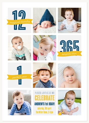 Birthday Collage Kids Birthday Invitations