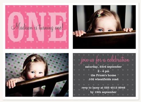 Mod One Kids Birthday Invitations