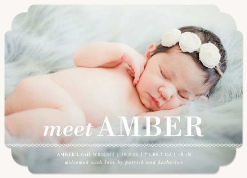 Luxe Border Baby Announcements