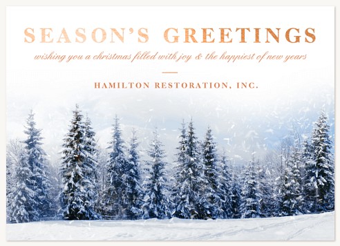 Snowy Evergreen Christmas Cards for Business