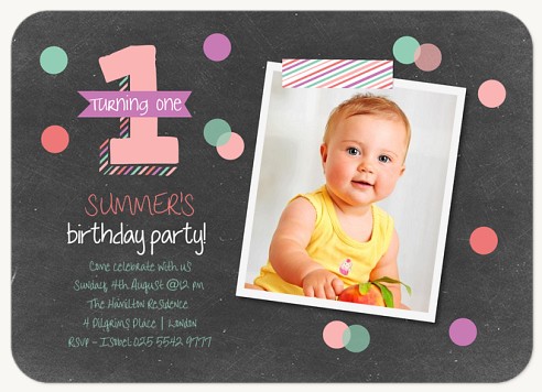Confetti One Kids Birthday Invitations