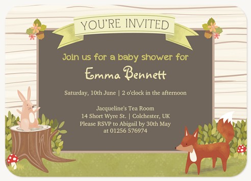 Woodland Storybook Baby Shower Invites 