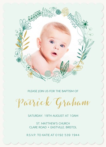 Woodland Frame Christening Invitations | Christening Invites