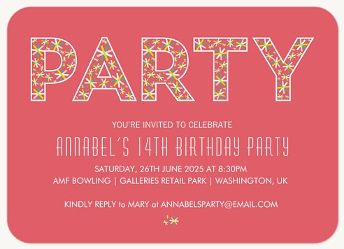 Lucky Daisies Kids Birthday Invitations