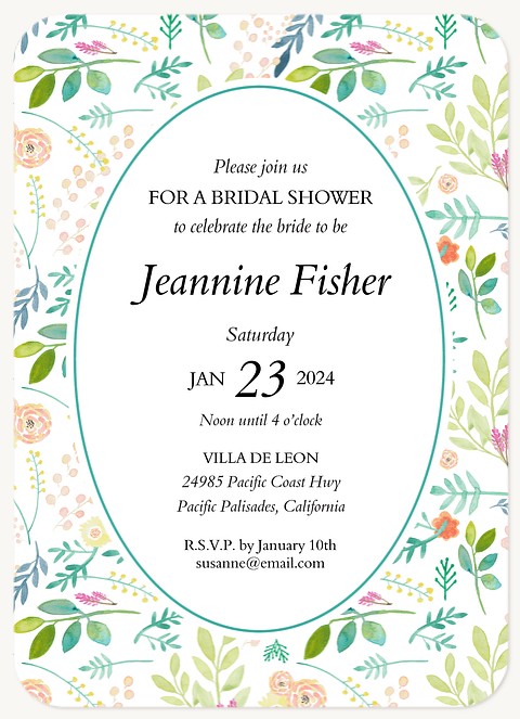 Flora Shower Bridal Shower Invitations