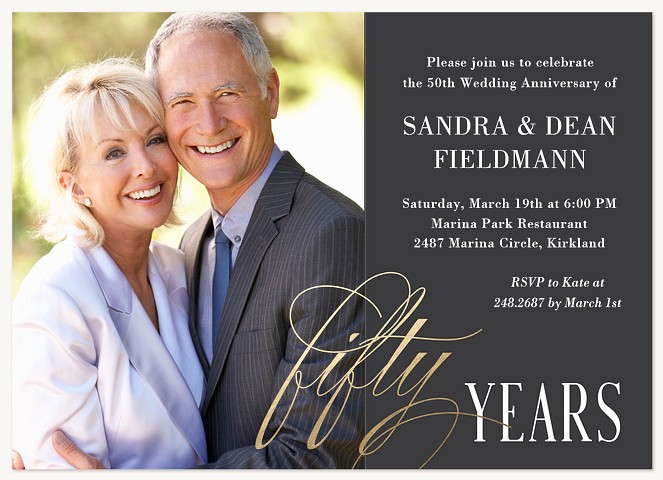 Golden Anniversary Wedding Anniversary Invitations