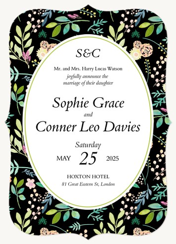 Delicate Flowers Wedding Announcements