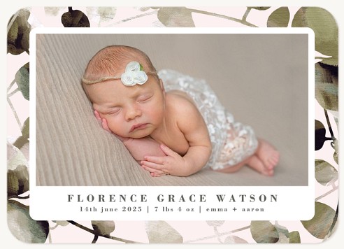Lush Garden Baby Announcements