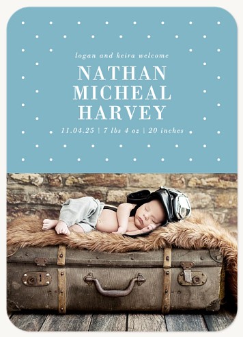 Stylish Dots Baby Announcements