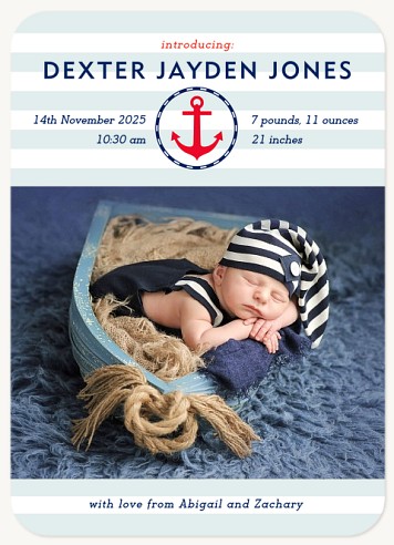 Our Little Sailor Baby Announcements